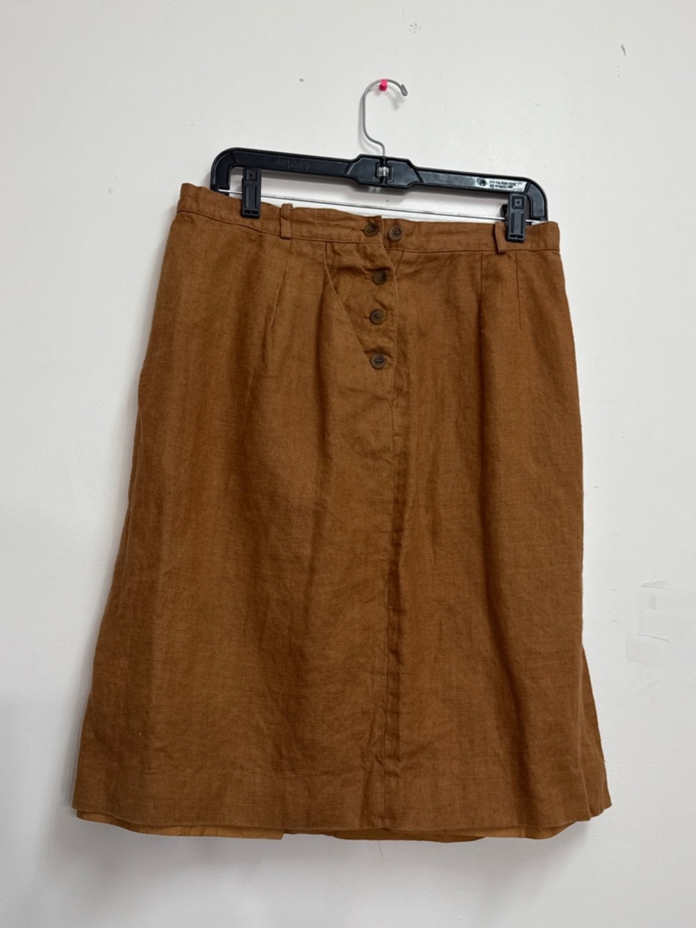 Brown Liz Claiborne Linen lined skirt button up linen  skirt western boho